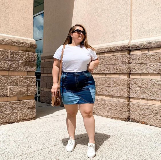 What Can I Wear With A Denim Skirt Plus Size 2023