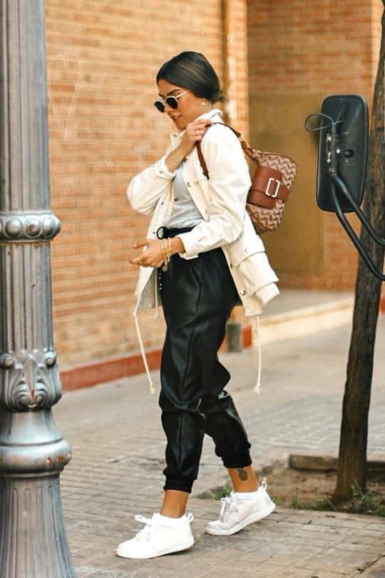 How To Wear Leather Joggers: Street Style Guide For Women 2023