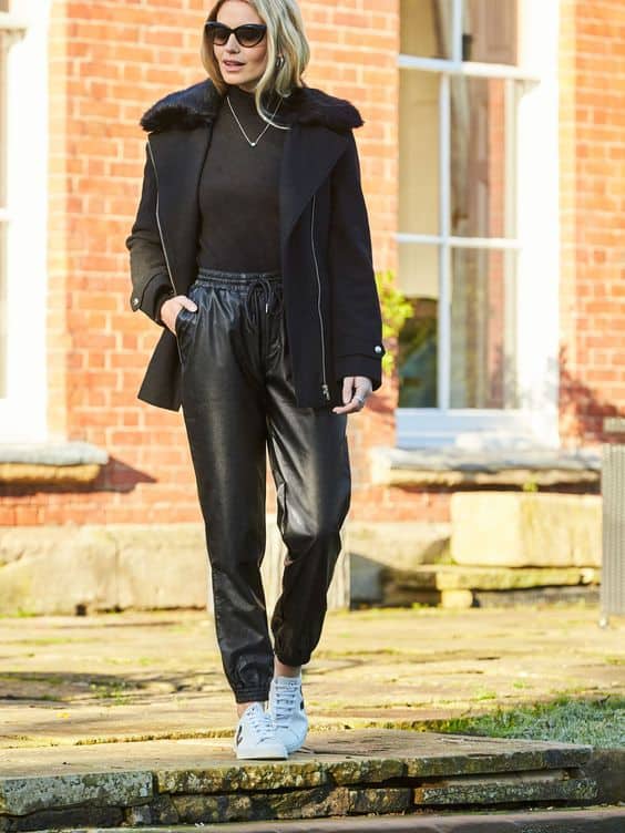 How To Wear Leather Joggers: Street Style Guide For Women 2023