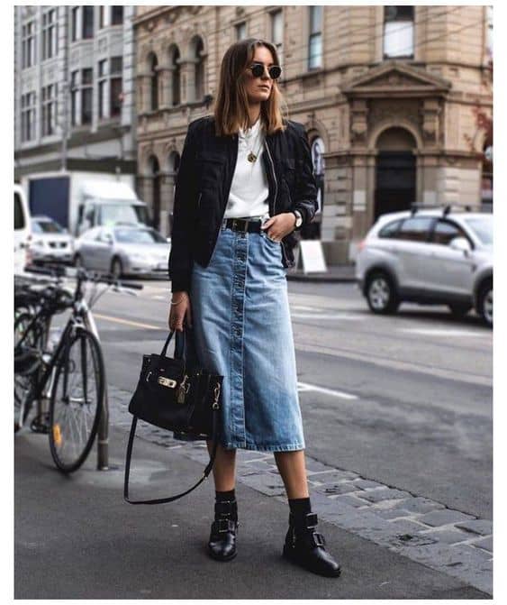 What Do You Wear With A Long Denim Skirt 2023
